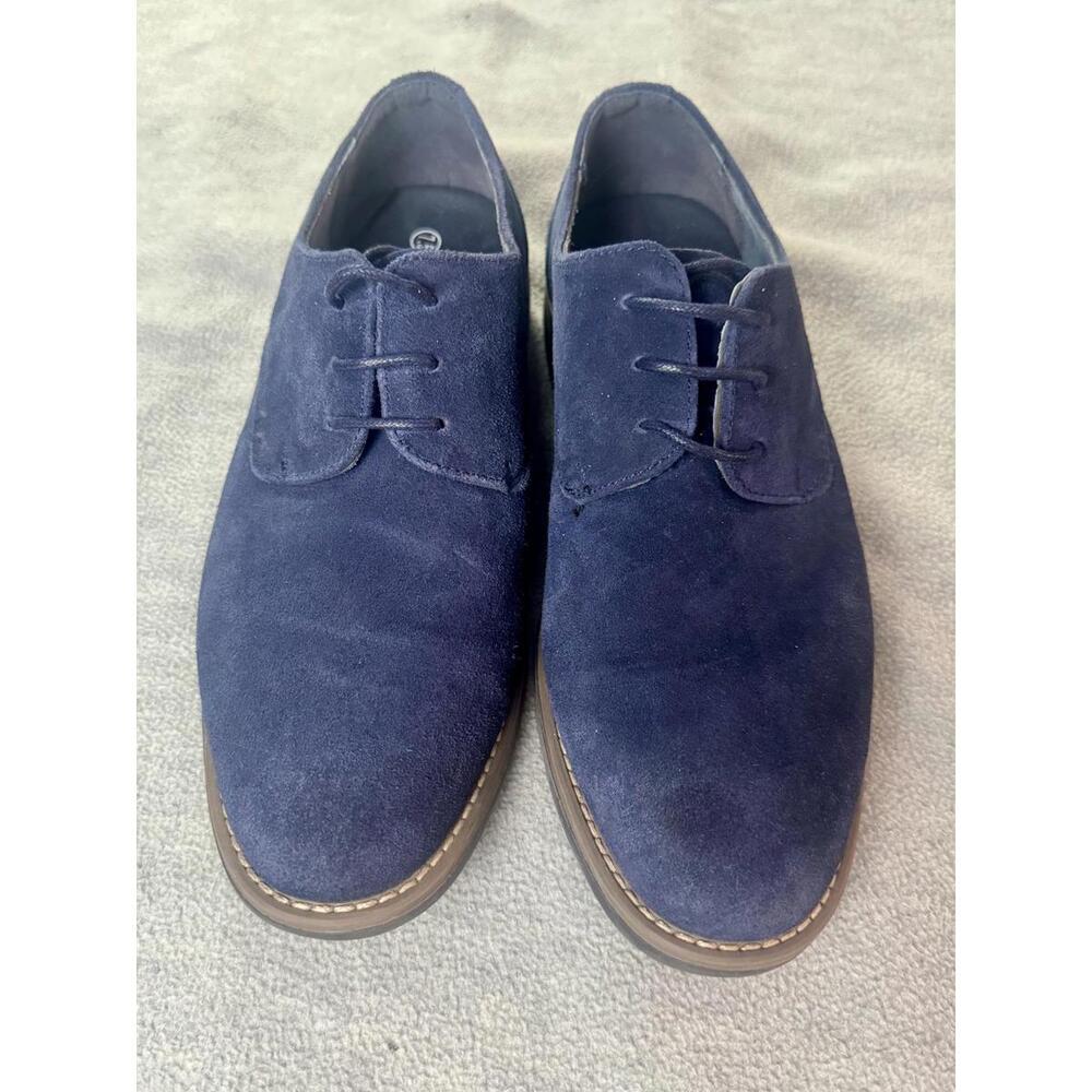 bruno marc suede derby shoes navy blue mens 7.5 casual dress